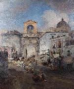 Oswald achenbach Going to market oil painting on canvas